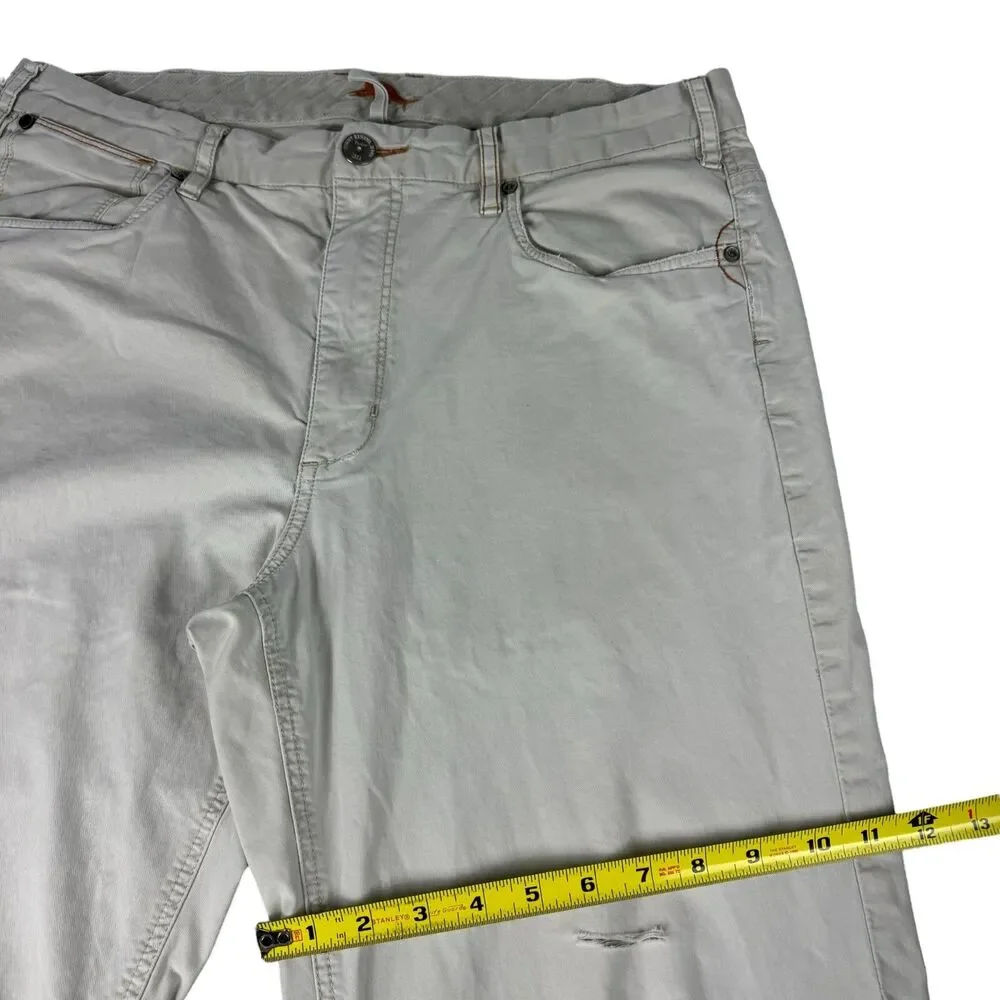 Tommy Bahama Pants Men's 36 x 36 Cream Straight Leg Khaki Casual Cotton Blend